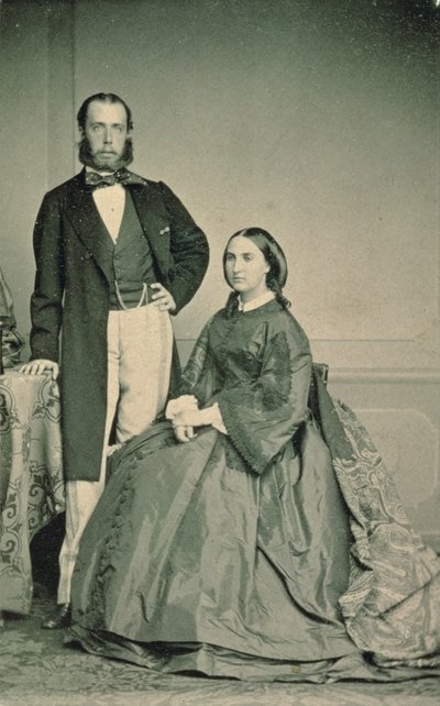 Maximilian von Habsburg-Lothringen und Charlotte von Sachsen-Coburg-Gotha, Kaiser und Kaiserin von Mexiko, vor ihrer Abreise nach Mexiko, 1864 von Louis Joseph Ghemar