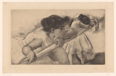 Zwei Ballerinas an einer Ballettstange von Louis Legrand (signed by artist)