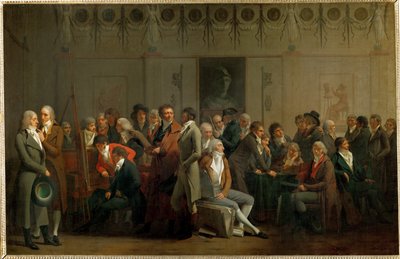 Eine Versammlung von Künstlern im Atelier von Isabey von Louis Leopold Boilly