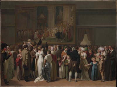 Die Öffentlichkeit betrachtet Davids "Krönung" im Louvre von Louis Leopold Boilly