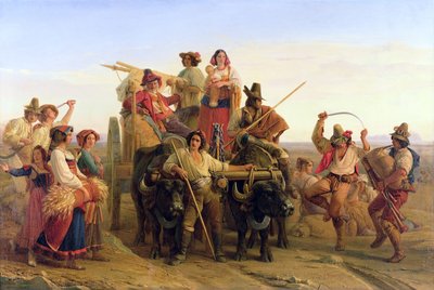 Die Ankunft der Erntearbeiter in den Pontinischen Sümpfen, 1830 von Louis Leopold Robert