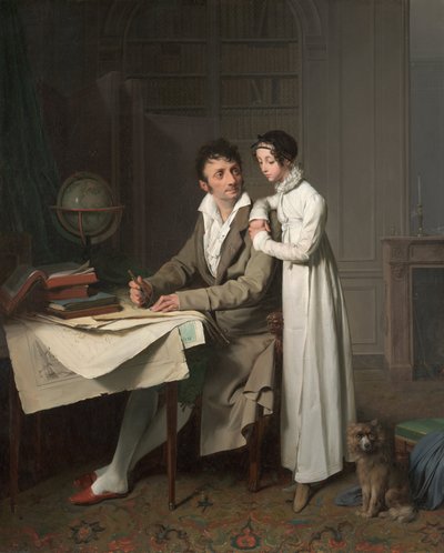Die Geographiestunde (Porträt von Monsieur Gaudry und seiner Tochter) von Louis Leopold Boilly