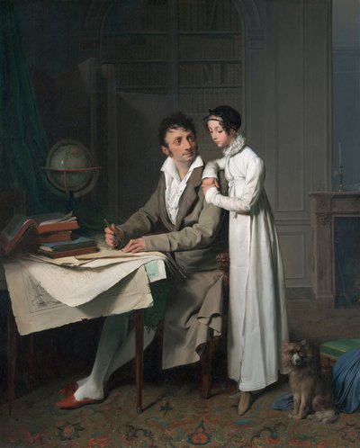 Die Geographiestunde (Porträt von Monsieur Gaudry und seiner Tochter) von Louis Leopold Boilly