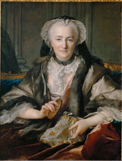 Madame Dange beim Sticken von Louis M. Tocque
