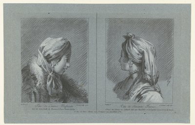 Porträt eines Moskauer Milchmädchens und eines finnischen Dienstmädchens von Louis Marin Bonnet