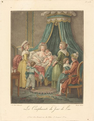 Neujahrsgrüße von Louis Marin Bonnet after Jean Baptiste Hüet, I