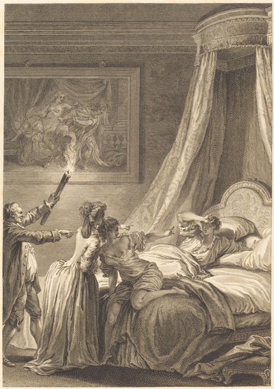 Der bestrafte Gascogner von Louis Michel Halbou and Antoine Jean Duclos after Jean Honoré Fragonard