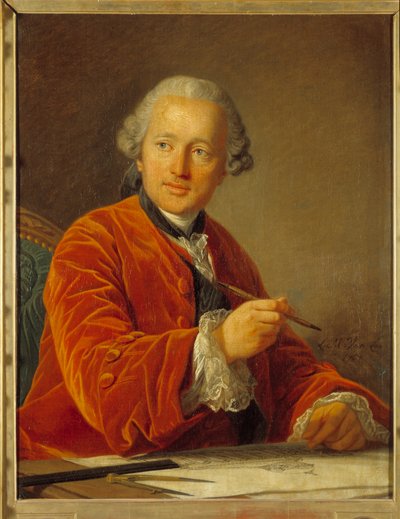 Porträt von Germain Soufflot (1713-1780), Architekt des Pantheon. Gemälde von Louis Michel van Loo (1707-1771) 18. Jahrhundert von Louis Michel van Loo
