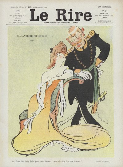 Teutonische Galanterie. Illustration für Le Rire von Louis Morin