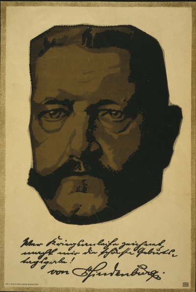 Porträt von Generalfeldmarschall Paul von Hindenburg von Louis Oppenheim