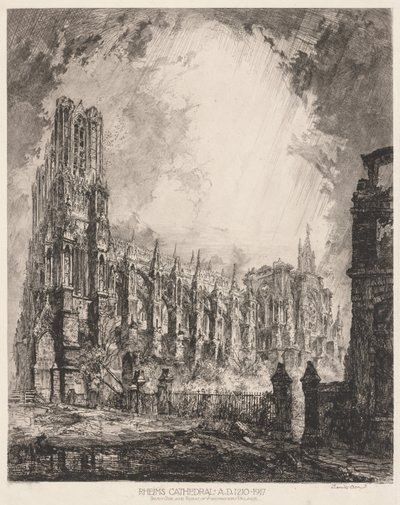 Kathedrale von Reims und Ruinen des Erzbischofspalastes von Louis Orr