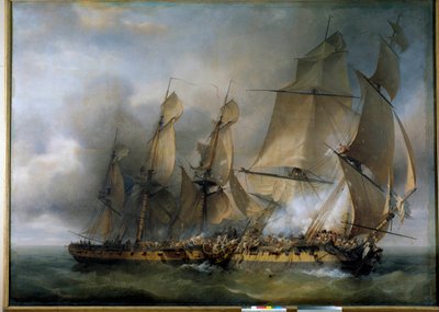 Schlacht zwischen der französischen Fregatte La Bayonnaise und der englischen Fregatte L