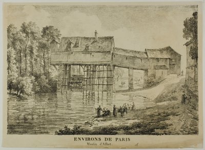 Die Umgebung von Paris: Alfort-Mühle von Louis Pierre Baltard