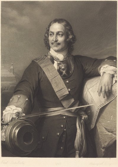 Peter der Große von Russland von Louis Pierre Henriquel after Paul Delaroche