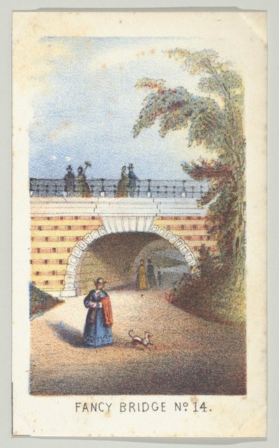 Fancy Bridge Nr. 14, aus der Serie Ansichten im Central Park, New York, Teil 3, 1864 von Louis Prang
