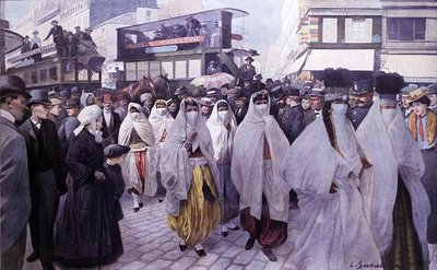 Künstler des Orientalischen Theaters kehren zum Trocadero zurück von Louis Remy Sabattier