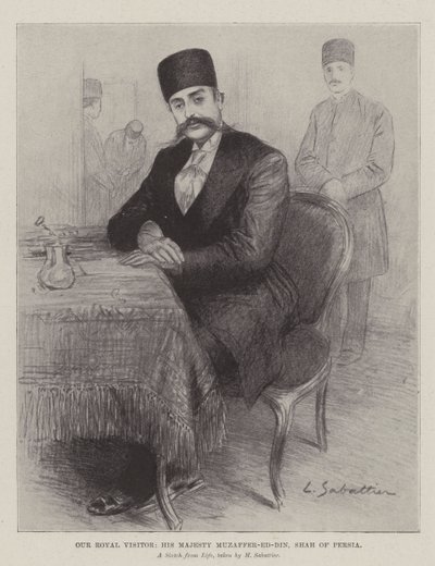 Unser königlicher Besucher, Seine Majestät Muzaffer-ed-Din, Schah von Persien von Louis Remy Sabattier