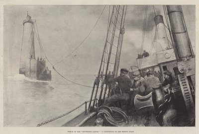 Wrack der Drummond Castle, ein Leuchtturm an der bretonischen Küste von Louis Remy Sabattier