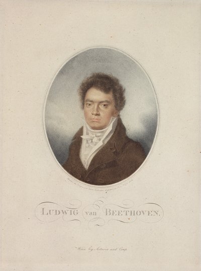 Ludwig van Beethoven (1770-1827), graviert von Blasius Höfel (1792-1863), 1814 von Louis Rene Letronne