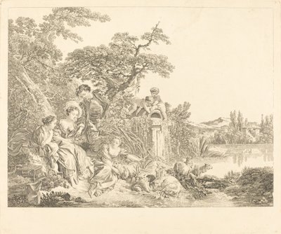 Die Geschenke des Hirten von Louis Simon Lempereur after François Boucher