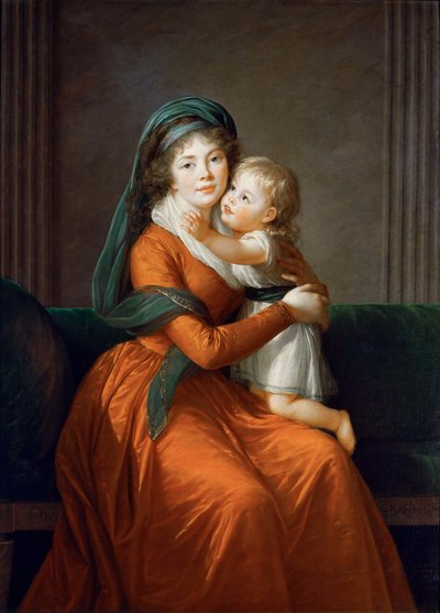 Porträt von Prinzessin Alexandra Golitsyna mit ihrem Sohn Pyotr, 1794 von Elisabeth Louise Vigee Lebrun