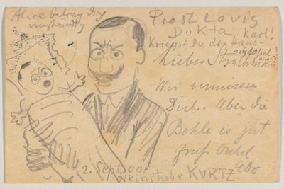 Lovis Corinth an Carl Strathmann: Postkarte von Lovis Corinth