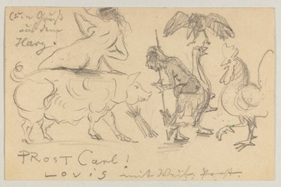 Lovis Corinth an Carl Strathmann: Postkarte, Poststempel 21. Juli 1905 von Lovis Corinth