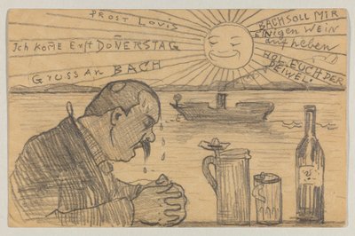 Lovis Corinth an Carl Strathmann: Postkarte, Poststempel 22. Juni 1898 von Lovis Corinth