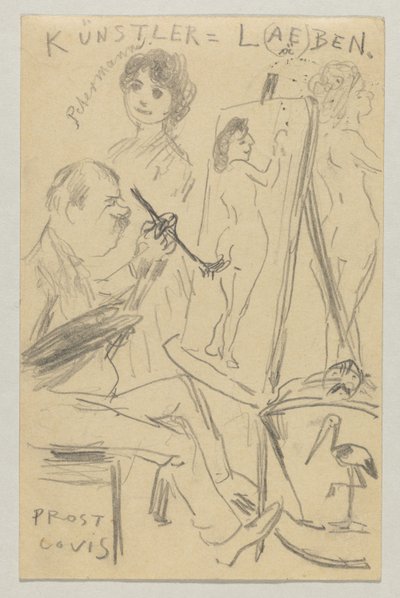 Lovis Corinth an Carl Strathmann: Postkarte, Poststempel 25. Juni 1904 von Lovis Corinth