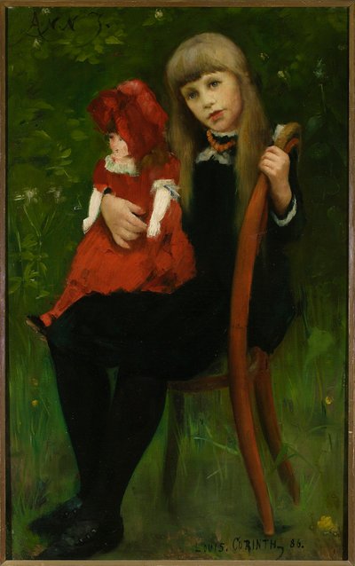 Porträt von Anna Schaumburg mit Puppe von Lovis Corinth