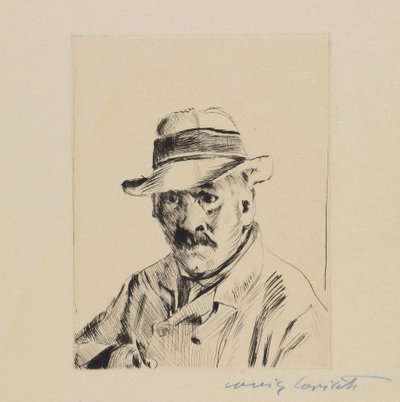 Selbstbildnis im Strohhut von Lovis Corinth