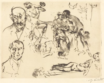 Skizzen von Männern, einschließlich Max Liebermann von Lovis Corinth