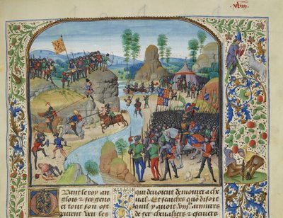 Anglo-Schottischer Krieg: Die Engländer überqueren den Tyne, ca. 1470-1475 von Loyset Liedet