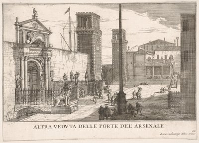 Ansicht des Tores des Werft- und Waffenkomplexes Arsenale, Venedig von Luca Carlevarijs