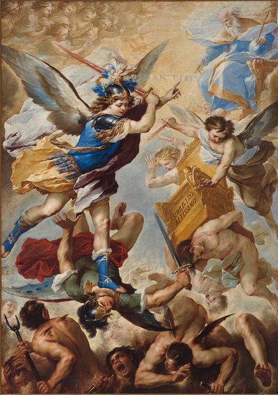 Erzengel Michael besiegt die rebellischen Engel, 1657 von Luca Giordano