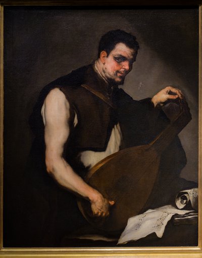 Musiker, der seine Laute stimmt von Luca Giordano