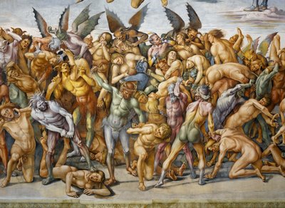 Verdammte in der Hölle, aus dem Freskenzyklus des Jüngsten Gerichts von Luca Signorelli