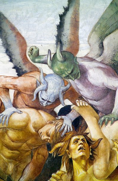 Verdammte in der Hölle, aus dem Freskenzyklus des Jüngsten Gerichts von Luca Signorelli