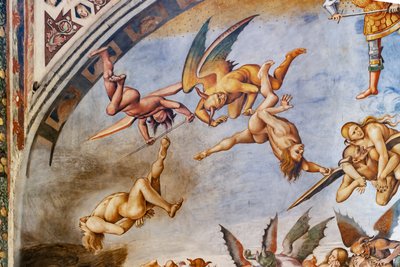 Verdammte in der Hölle, Detail mit Teufeln und Verdammten von Luca Signorelli