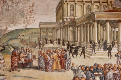 Predigt und die Taten des Antichristen (Detail) von Luca Signorelli