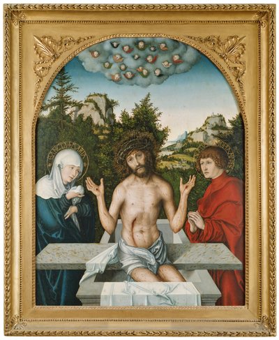 Schmerzensmann zwischen Maria und hl. Johannes von Lucas Cranach