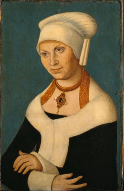 Porträt der Herzogin Barbara von Sachsen, 1478-1534 (Ehefrau von Georg dem Bärtigen) von Lucas Cranach d.Æ.