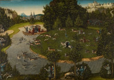Eine Hirschjagd mit dem Kurfürsten Friedrich dem Weisen von Lucas Cranach the Elder