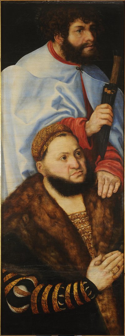 Altar der Jungfrau, oder sogenannter Fürstenaltar [linker Flügel] von Lucas Cranach the Elder