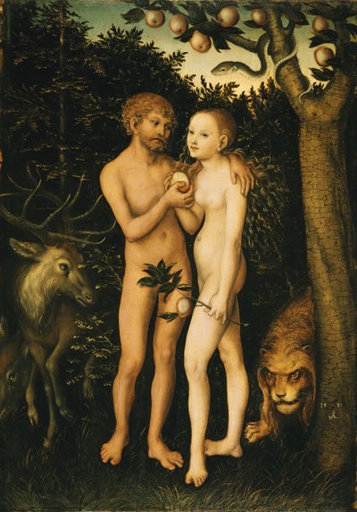 Adam und Eva im Paradies von Lucas Cranach the Elder