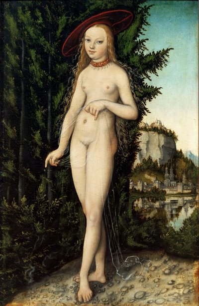 Stehende Venus in einer Landschaft von Lucas Cranach the Elder