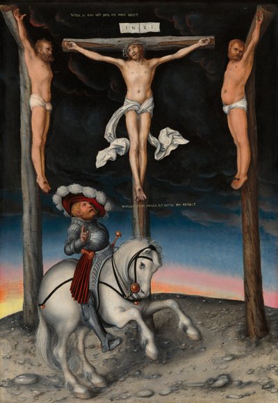 Die Kreuzigung mit dem bekehrten Zenturio von Lucas Cranach the Elder