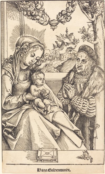 Die Jungfrau und das Kind verehrt von Friedrich dem Weisen von Sachsen von Lucas Cranach the Elder