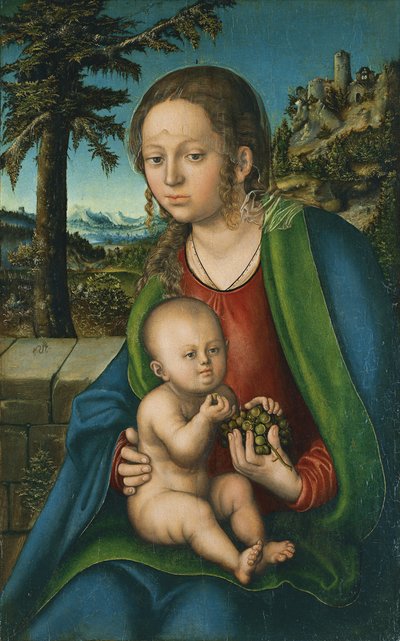 Die Jungfrau mit Kind und einer Traube, ca. 1509-1510 von Lucas Cranach the Elder