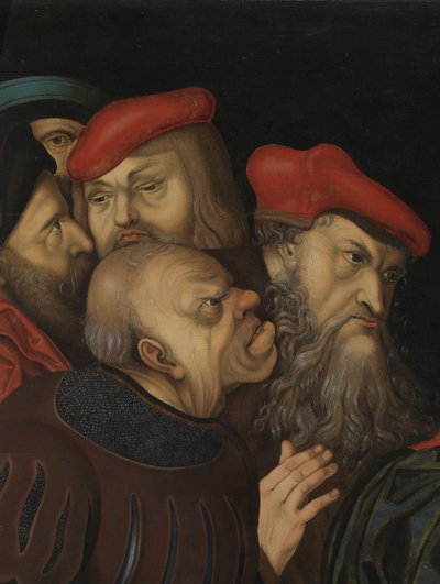 Christus und die Ehebrecherin (Detail) von Lucas the Elder (after) Cranach